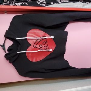 Pinky Star Pizza ❤️ Cropped Hoodie Women's Size L
